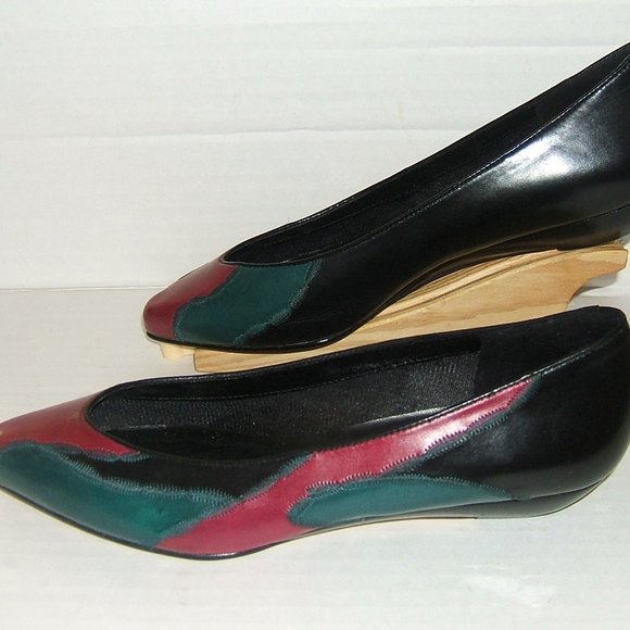 Vintage Stephane Kelian Paris Color Block Leather Slippers Size 7 - Picture 3 of 7